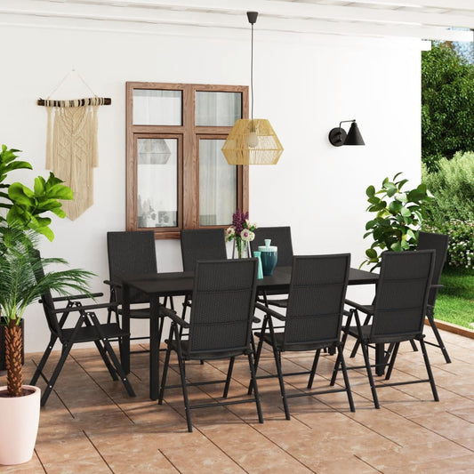 9-tlg. Garten-Essgruppe Schwarz - Pazzar.ch