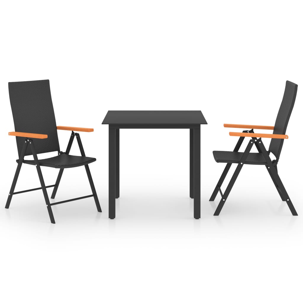3-tlg. Garten-Essgruppe Schwarz und Braun - Pazzar.ch