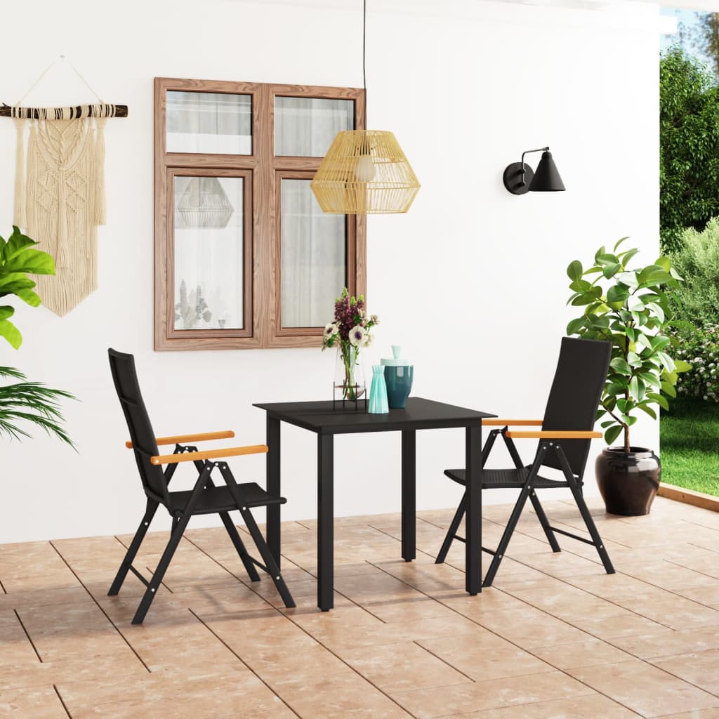 3-tlg. Garten-Essgruppe Schwarz und Braun - Pazzar.ch