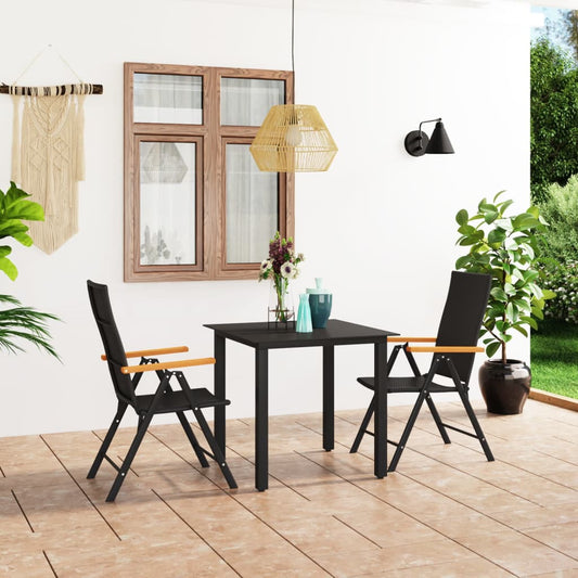 3-tlg. Garten-Essgruppe Schwarz und Braun - Pazzar.ch
