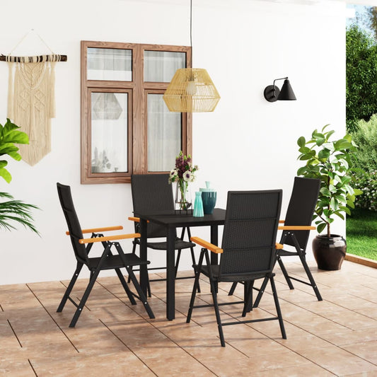 5-tlg. Garten-Essgruppe Schwarz und Braun - Pazzar.ch