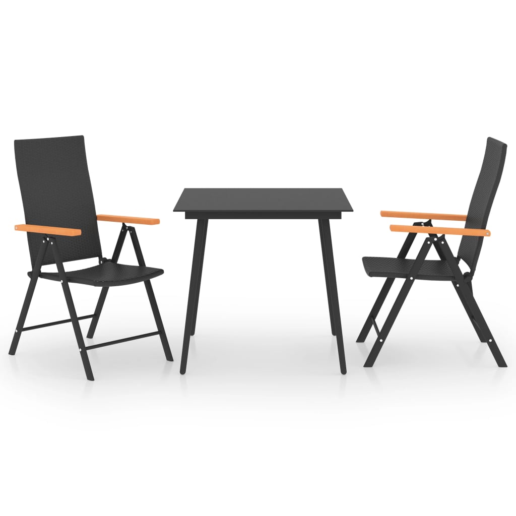 3-tlg. Garten-Essgruppe Schwarz und Braun - Pazzar.ch