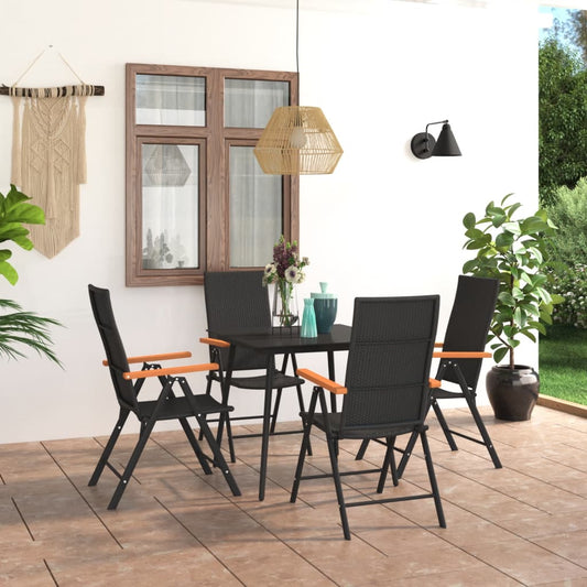 5-tlg. Garten-Essgruppe Schwarz und Braun - Pazzar.ch