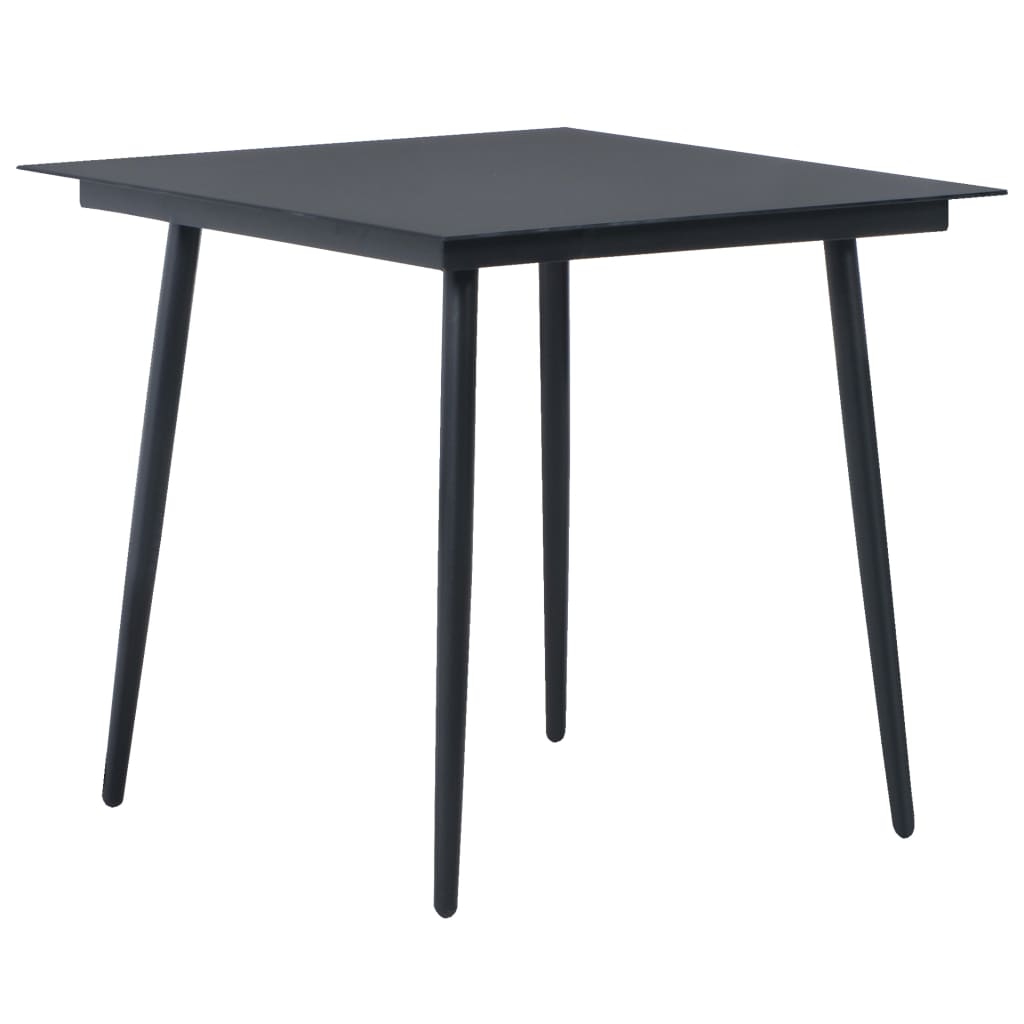 3-tlg. Garten-Essgruppe PVC Rattan Schwarz - Pazzar.ch