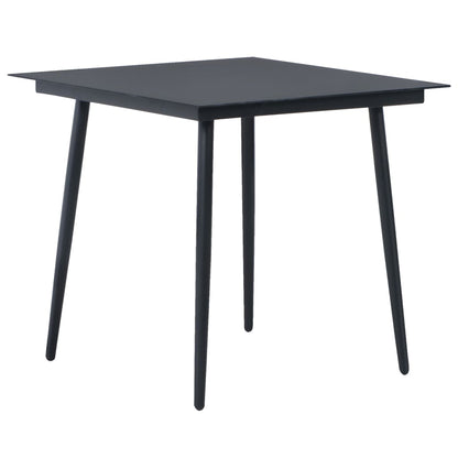 3-tlg. Garten-Essgruppe PVC Rattan Schwarz - Pazzar.ch