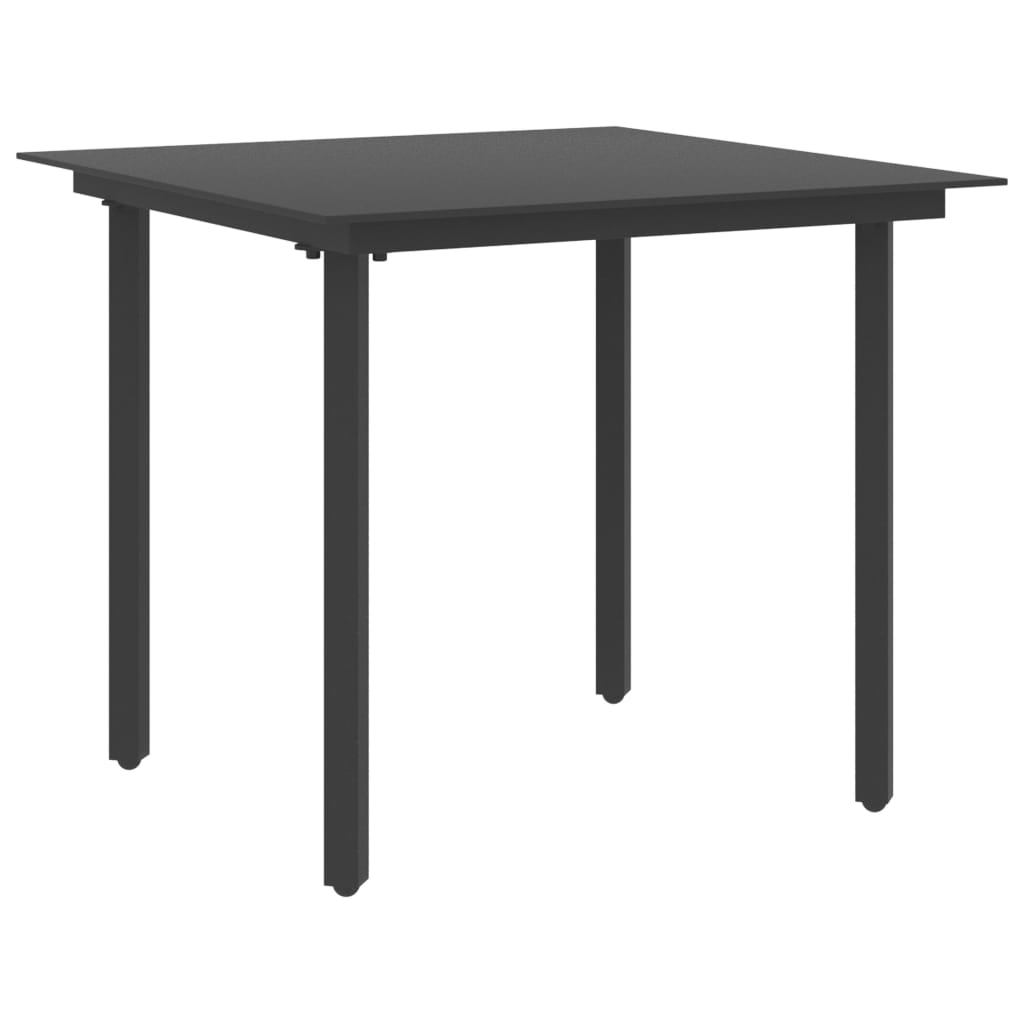 3-tlg. Garten-Essgruppe PVC Rattan Schwarz