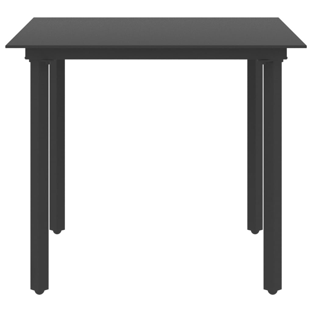 3-tlg. Garten-Essgruppe PVC Rattan Schwarz - Pazzar.ch