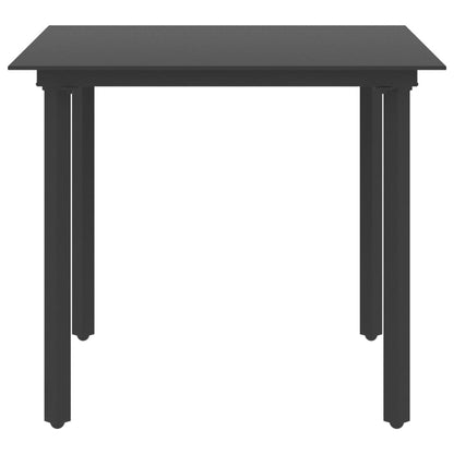 3-tlg. Garten-Essgruppe PVC Rattan Schwarz - Pazzar.ch