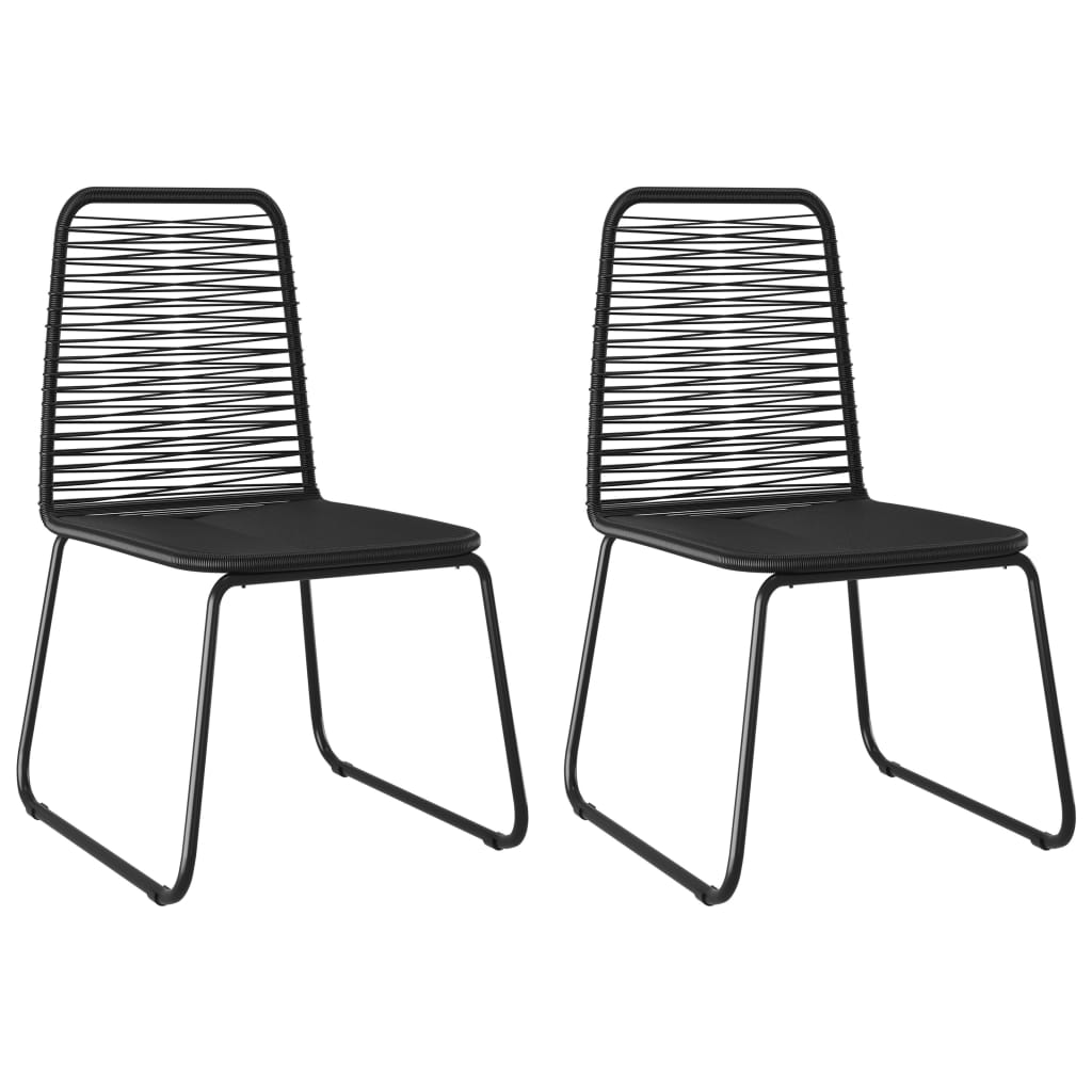 3-tlg. Garten-Essgruppe PVC Rattan Schwarz - Pazzar.ch