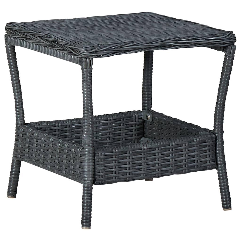 3-tlg. Garten-Lounge-Set mit Auflagen Poly Rattan Dunkelgrau - Pazzar.ch