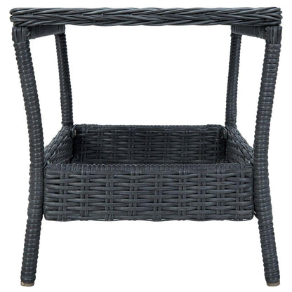 3-tlg. Garten-Lounge-Set mit Auflagen Poly Rattan Dunkelgrau - Pazzar.ch