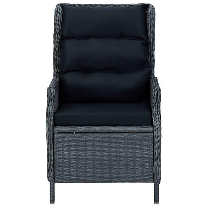 3-tlg. Garten-Lounge-Set mit Auflagen Poly Rattan Dunkelgrau - Pazzar.ch