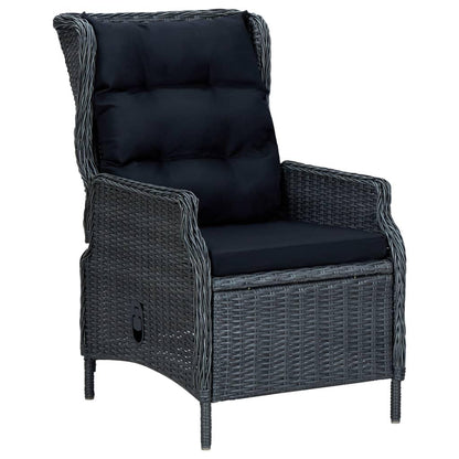 3-tlg. Garten-Lounge-Set mit Auflagen Poly Rattan Dunkelgrau - Pazzar.ch