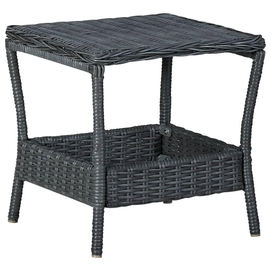 3-tlg. Garten-Lounge-Set mit Auflagen Poly Rattan Dunkelgrau - Pazzar.ch