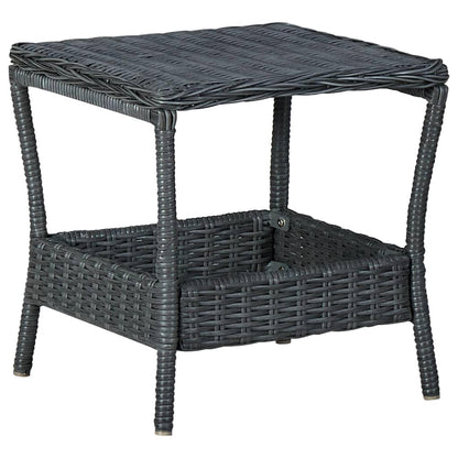 3-tlg. Garten-Lounge-Set mit Auflagen Poly Rattan Dunkelgrau - Pazzar.ch