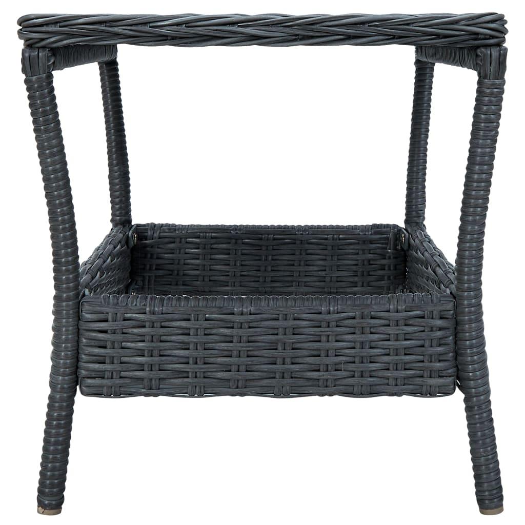 3-tlg. Garten-Lounge-Set mit Auflagen Poly Rattan Dunkelgrau - Pazzar.ch