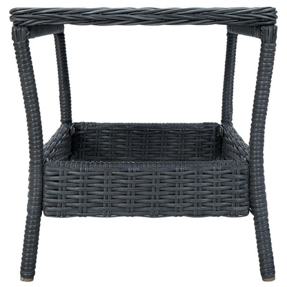 3-tlg. Garten-Lounge-Set mit Auflagen Poly Rattan Dunkelgrau - Pazzar.ch