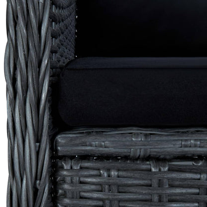 3-tlg. Garten-Lounge-Set mit Auflagen Poly Rattan Dunkelgrau - Pazzar.ch