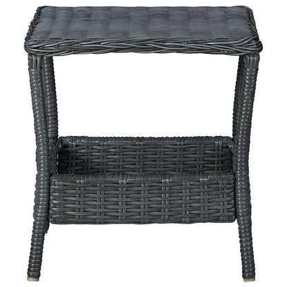 3-tlg. Garten-Lounge-Set mit Auflagen Poly Rattan Dunkelgrau - Pazzar.ch