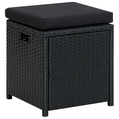 6-tlg. Garten-Lounge-Set mit Auflagen Poly Rattan Schwarz - Pazzar.ch