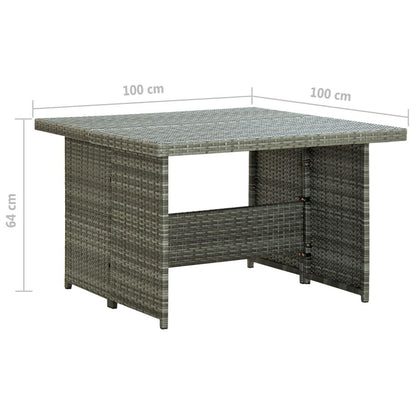 6-tlg. Garten-Lounge-Set mit Auflagen Poly Rattan Grau - Pazzar.ch