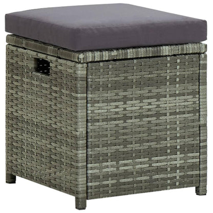 6-tlg. Garten-Lounge-Set mit Auflagen Poly Rattan Grau - Pazzar.ch