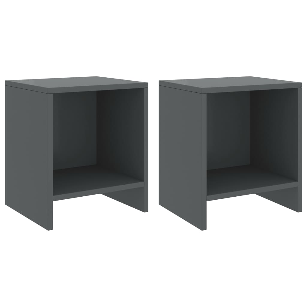 Nachttische 2 Stk. Dunkelgrau 35x30x40 cm Kiefer Massivholz - Pazzar.ch