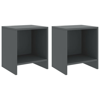 Nachttische 2 Stk. Dunkelgrau 35x30x40 cm Kiefer Massivholz - Pazzar.ch