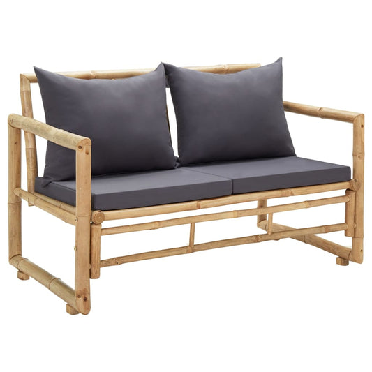 Gartenbank mit Kissen 115 cm Bambus - Pazzar.ch