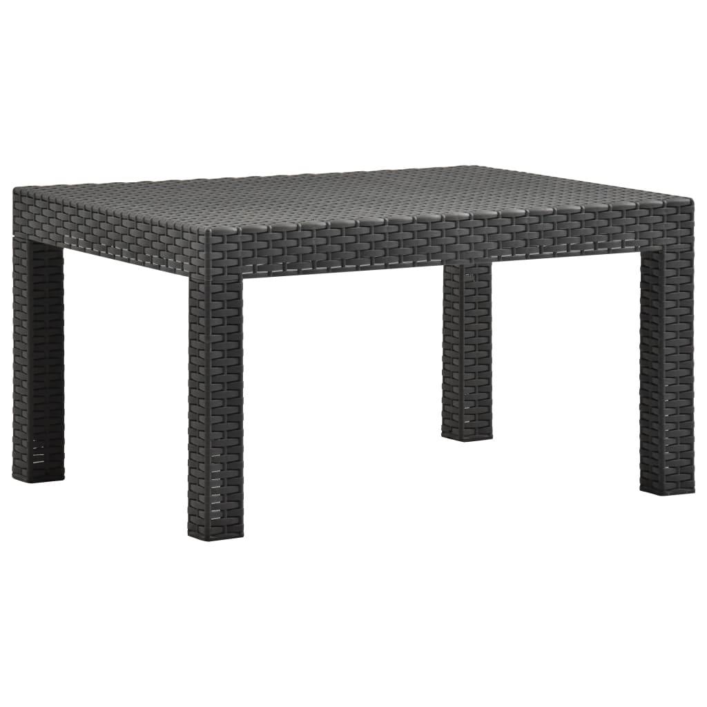 Gartentisch Anthrazit 58x58x41 cm PP Rattan - Pazzar.ch