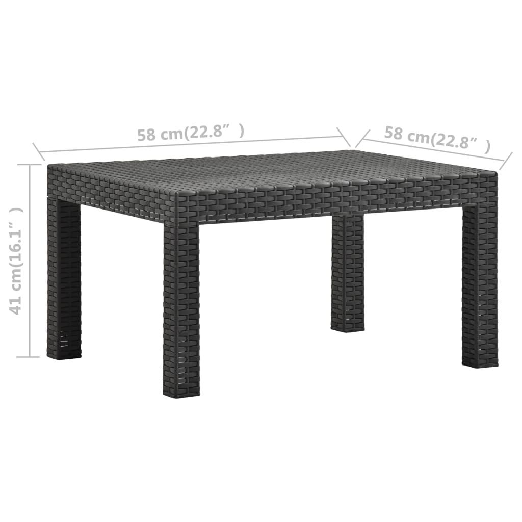 2-tlg. Garten-Lounge-Set mit Auflage PP Rattan Anthrazit - Pazzar.ch
