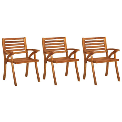 Garten-Essstühle mit Kissen 3 Stk. Massivholz Akazie - Pazzar.ch
