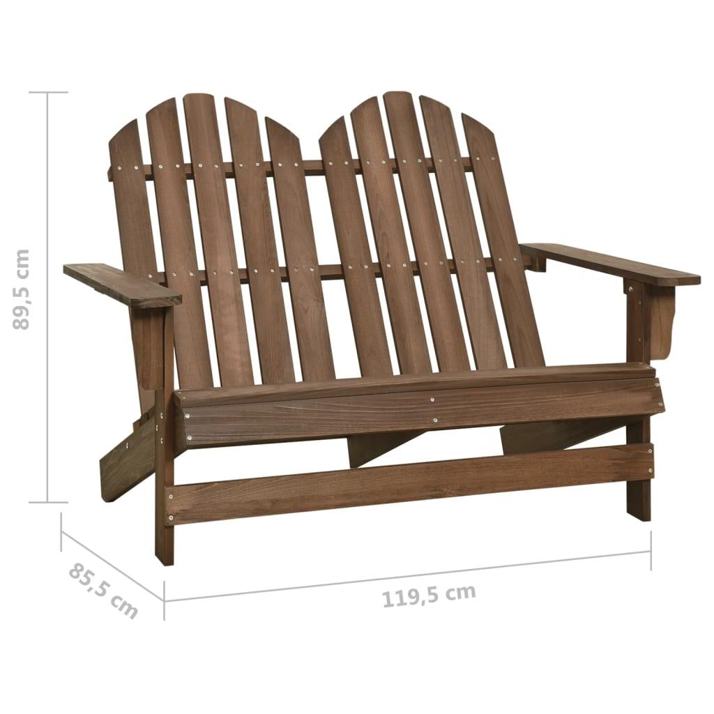 2-Sitzer Adirondack-Gartenbank Massivholz Tanne Braun - Pazzar.ch