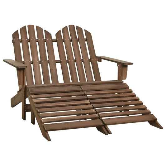 2-Sitzer Adirondack-Gartenbank mit Fußstütze Tannenholz Braun - Pazzar.ch