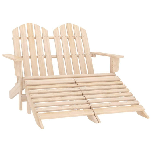 2-Sitzer Adirondack-Gartenbank mit Fußstütze Tannenholz - Pazzar.ch