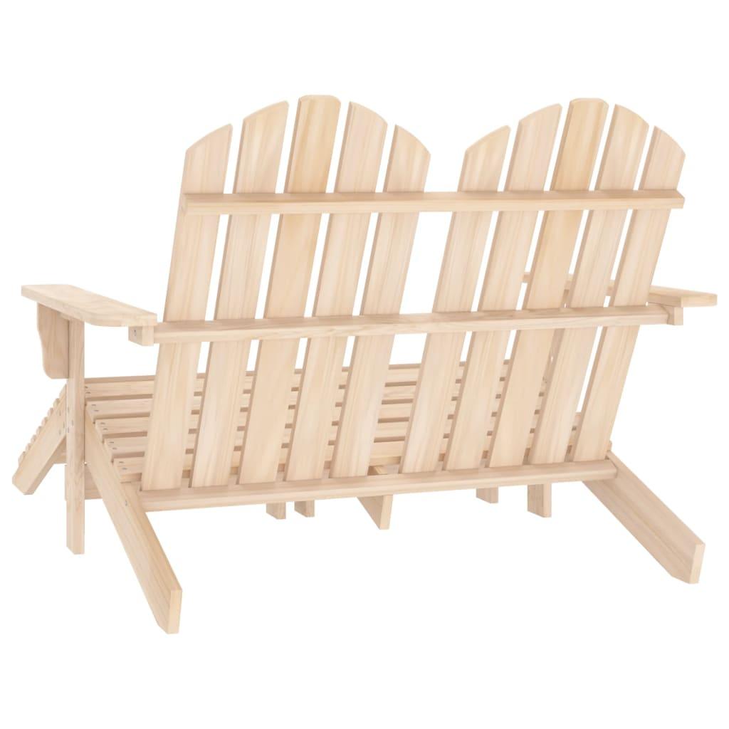 2-Sitzer Adirondack-Gartenbank mit Fußstütze Tannenholz - Pazzar.ch