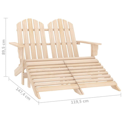 2-Sitzer Adirondack-Gartenbank mit Fußstütze Tannenholz - Pazzar.ch