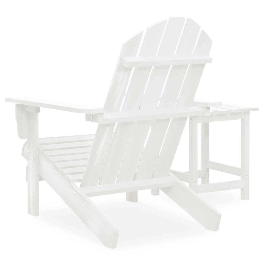 Adirondack-Gartenstuhl mit Tisch Massivholz Tanne Weiß - Pazzar.ch