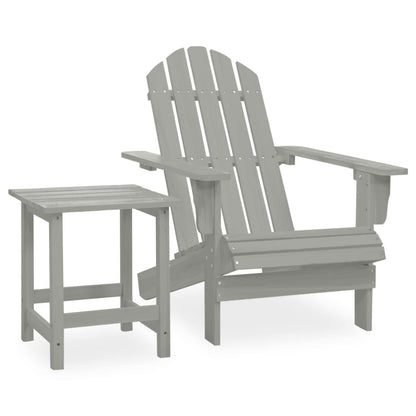 Adirondack-Gartenstuhl mit Tisch Massivholz Tanne Grau - Pazzar.ch