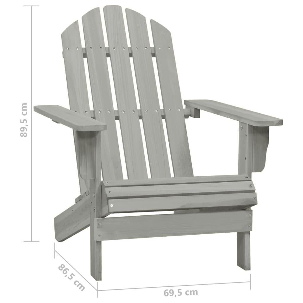 Adirondack-Gartenstuhl mit Tisch Massivholz Tanne Grau - Pazzar.ch
