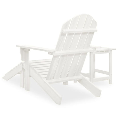 Adirondack-Gartenstuhl mit Fußstütze & Tisch Tannenholz Weiß - Pazzar.ch