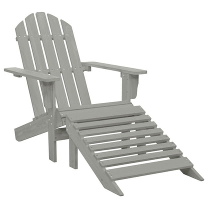 Adirondack-Gartenstuhl mit Fußstütze & Tisch Tannenholz Grau - Pazzar.ch