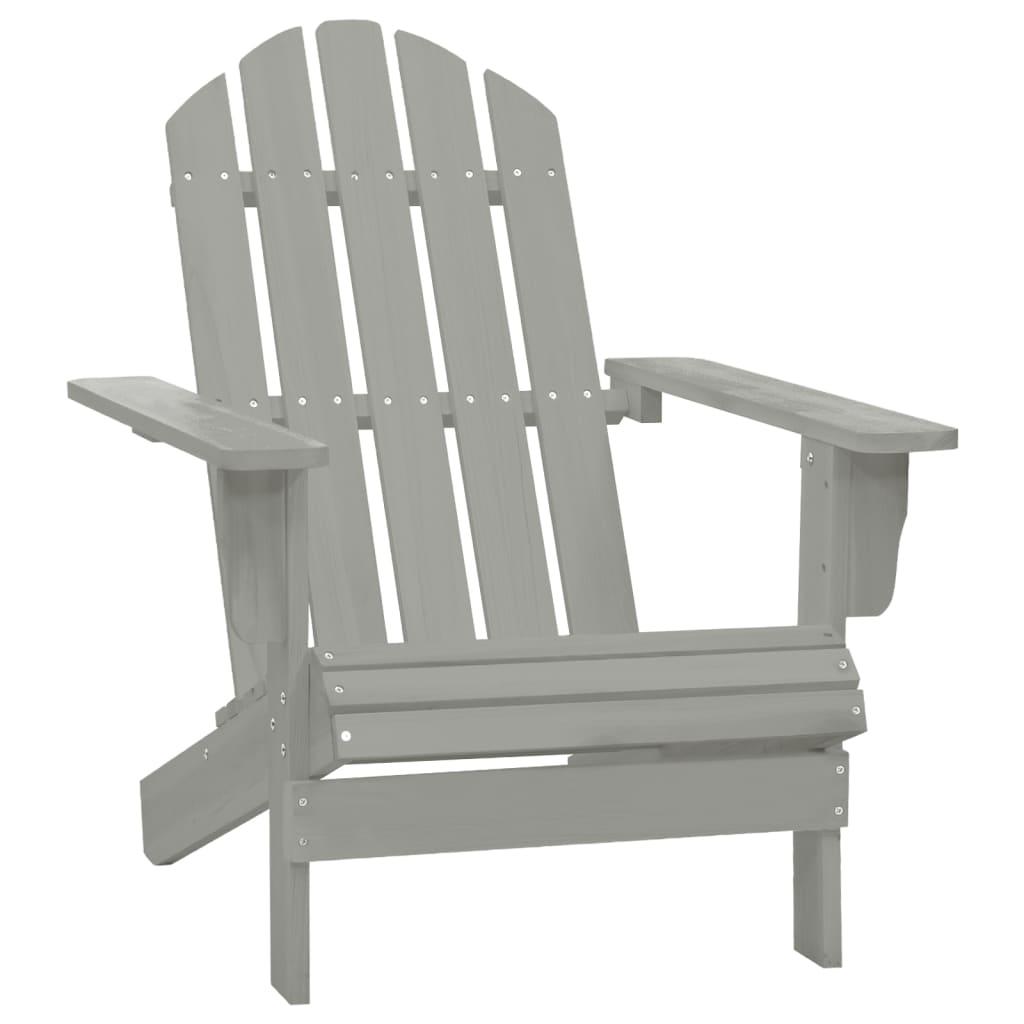 Adirondack-Gartenstuhl mit Fußstütze & Tisch Tannenholz Grau - Pazzar.ch