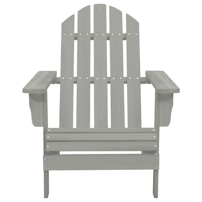 Adirondack-Gartenstuhl mit Fußstütze & Tisch Tannenholz Grau - Pazzar.ch