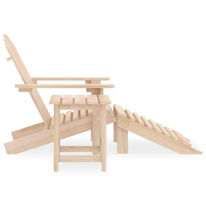 Adirondack-Gartenstuhl mit Fußstütze & Tisch Massivholz Tanne - Pazzar.ch