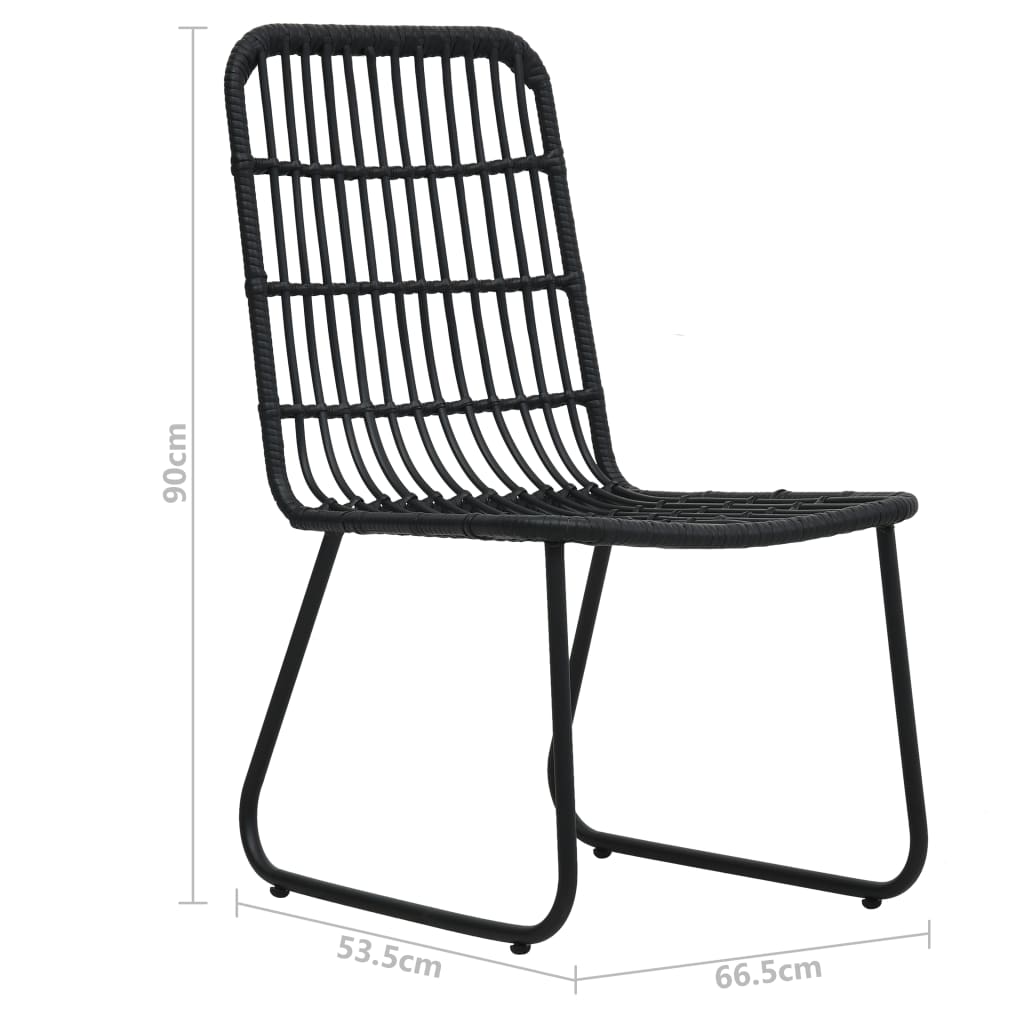5-tlg. Garten-Essgruppe Poly Rattan und Glas