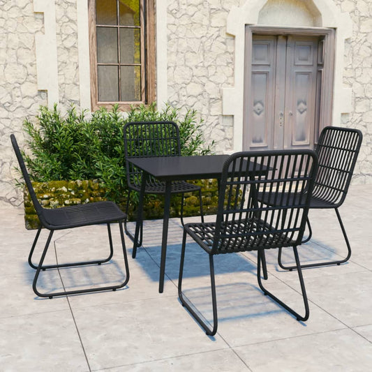 5-tlg. Garten-Essgruppe Poly Rattan und Glas - Pazzar.ch
