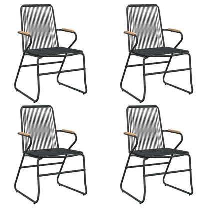 5-tlg. Garten-Essgruppe Schwarz PVC Rattan - Pazzar.ch