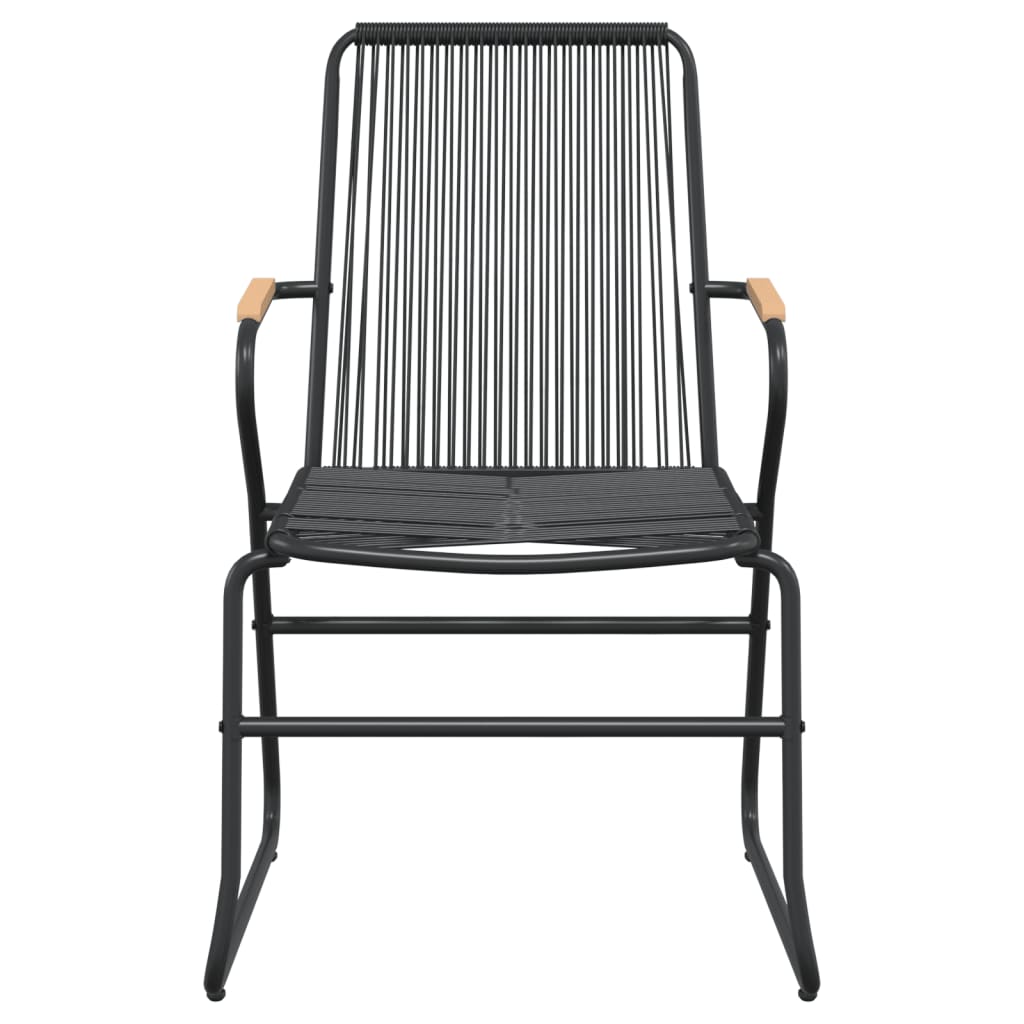 5-tlg. Garten-Essgruppe Schwarz PVC Rattan