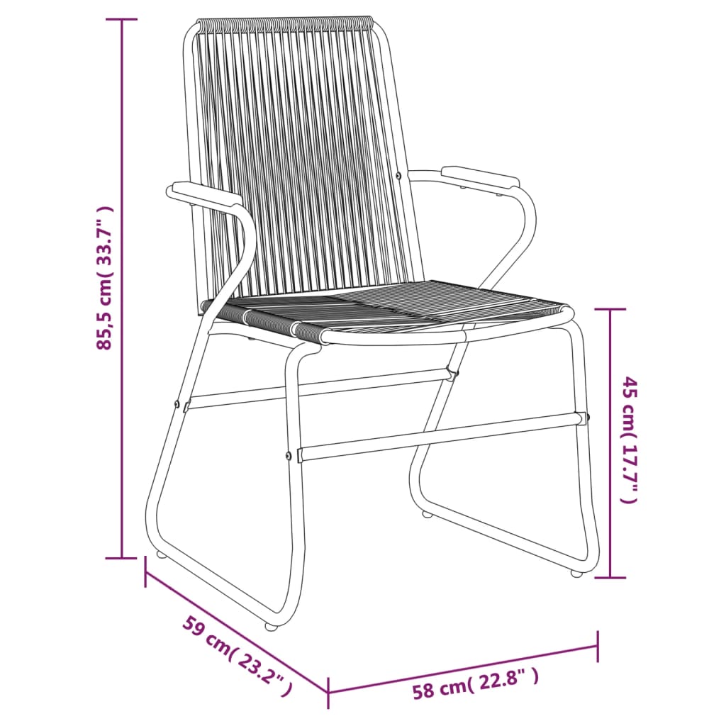 5-tlg. Garten-Essgruppe Schwarz PVC Rattan - Pazzar.ch